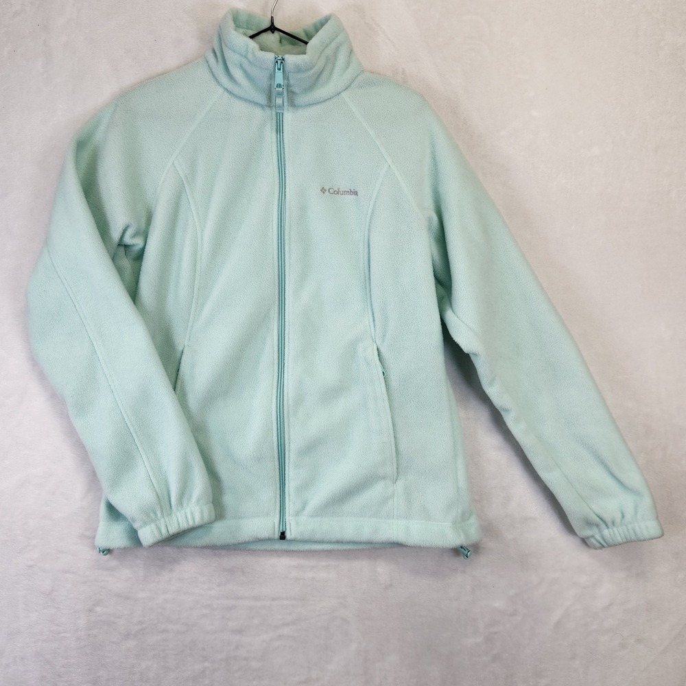Columbia Women's Fleece Jacket Light‎ Aqua Blue Full Zip Size M